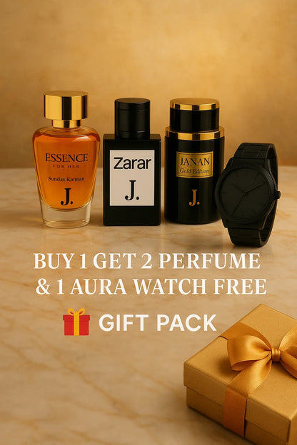 Buy 1 Get 3 Perfume & 1 Watch Free 🎁 Gift Pack